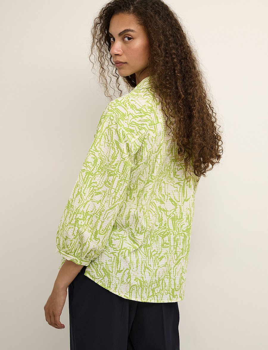 Karen By Simonsen - HeliaKB Shirt - langärmlige hemden - art brush green - 4