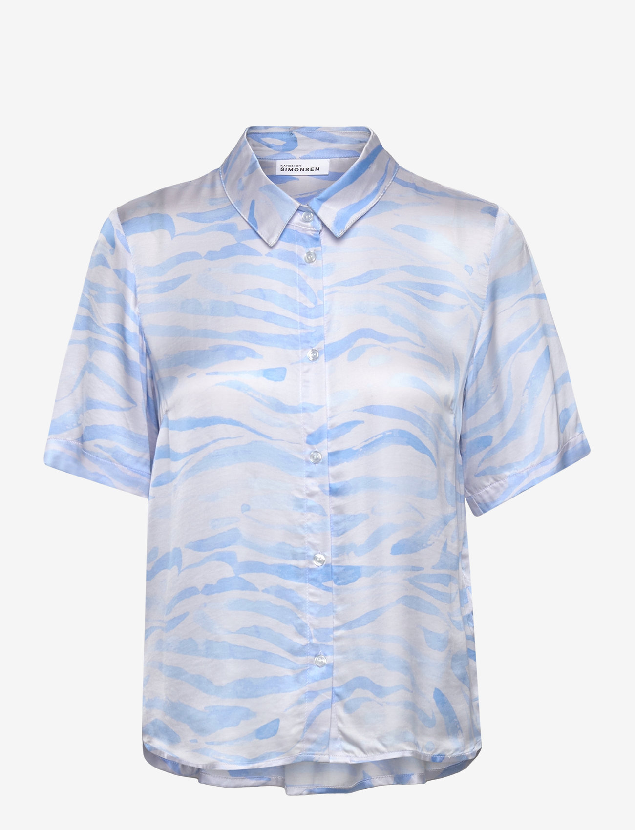 Karen By Simonsen - InesKB SS Shirt - lühikeste varrukatega pluusid - ocean wave - 1