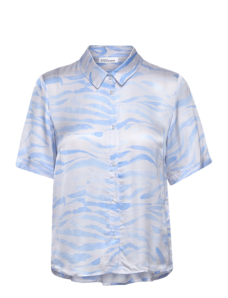 Karen By Simonsen - InesKB SS Shirt - lühikeste varrukatega pluusid - ocean wave - 1