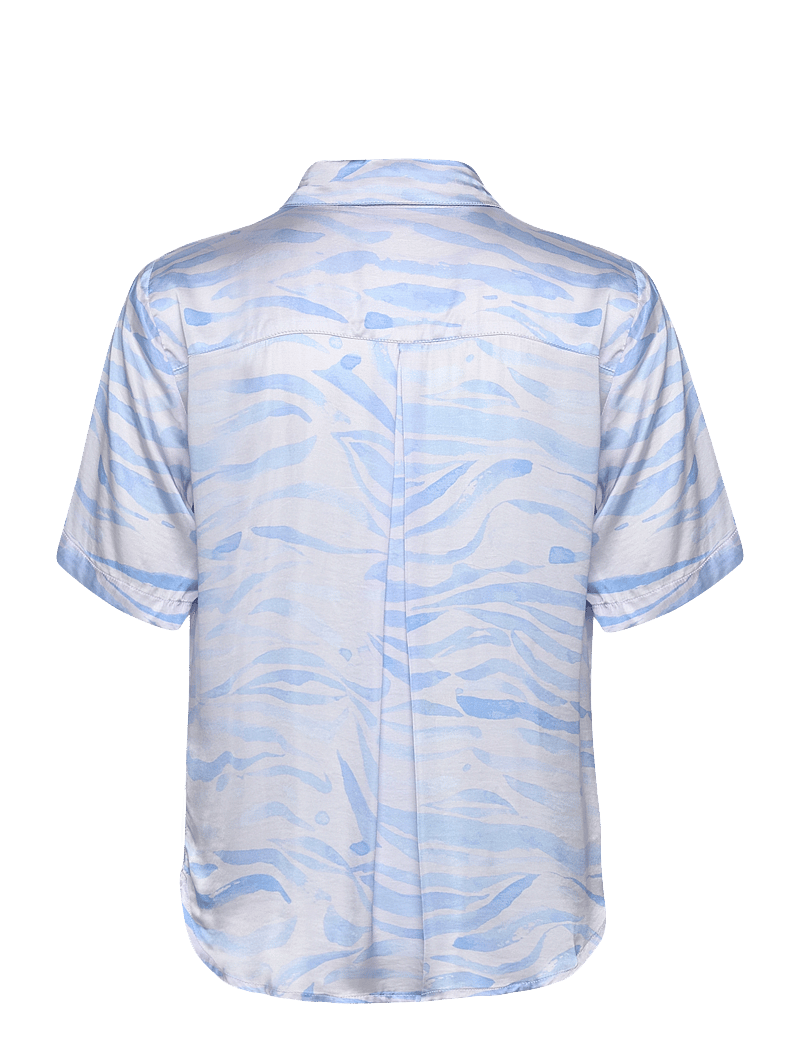 Karen By Simonsen - InesKB SS Shirt - lühikeste varrukatega pluusid - ocean wave - 2