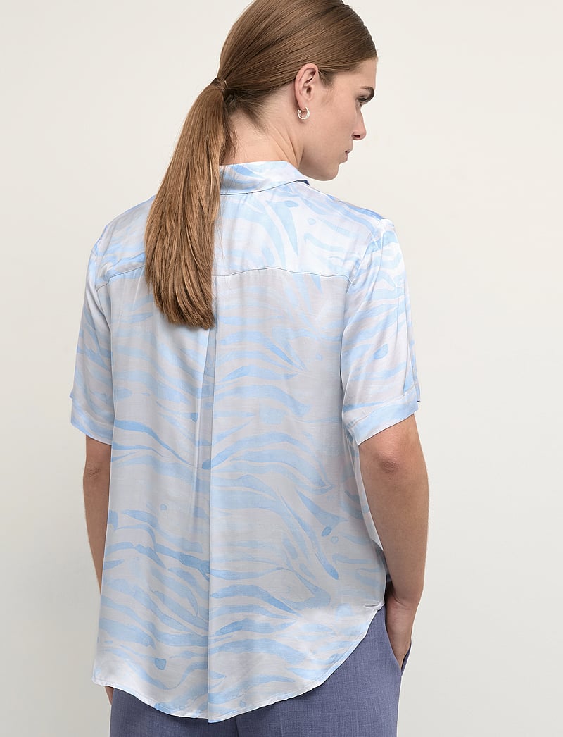 Karen By Simonsen - InesKB SS Shirt - lühikeste varrukatega pluusid - ocean wave - 4