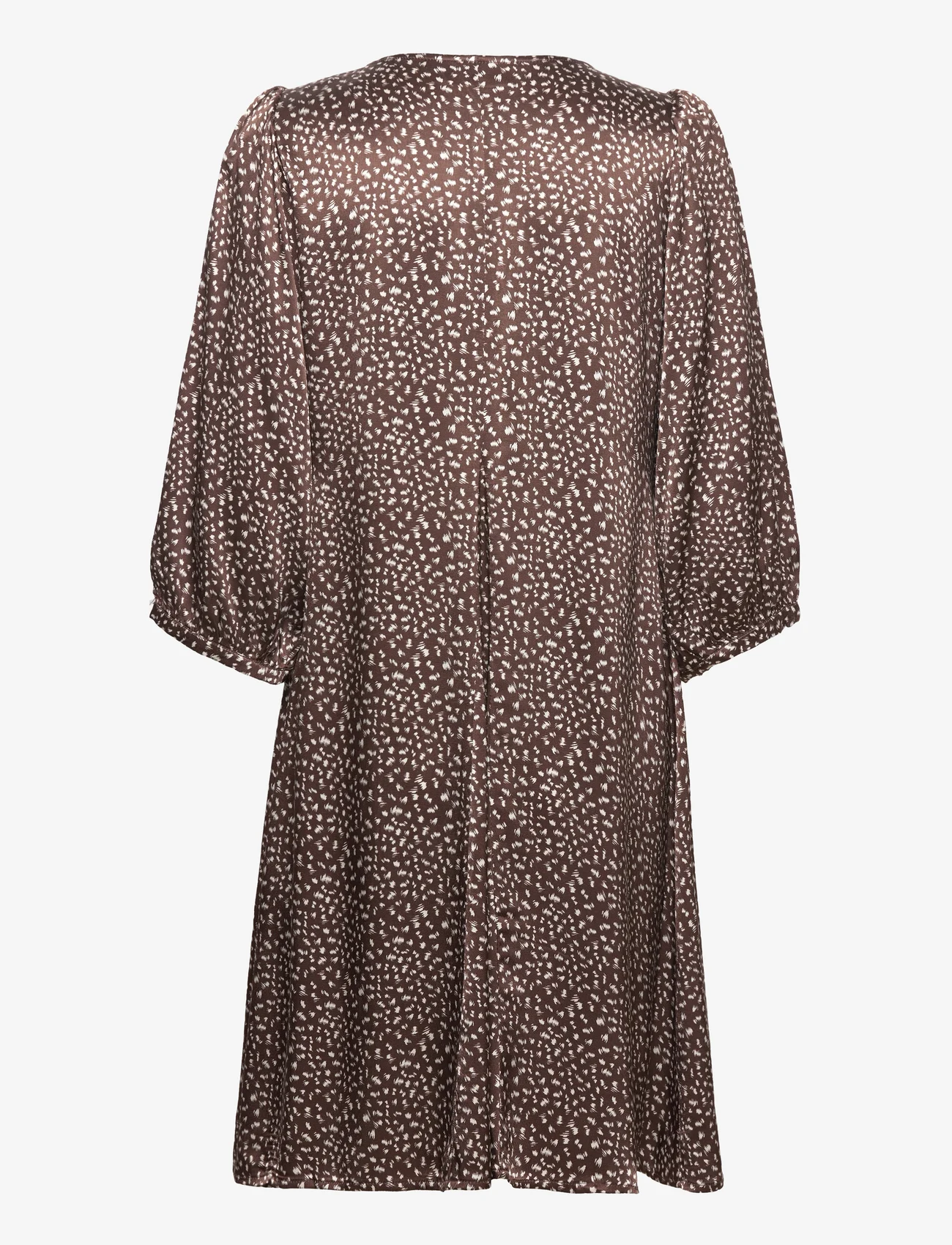 Karen By Simonsen - JustineKB Indie Dress - skjortekjoler - brushed choco dot - 1