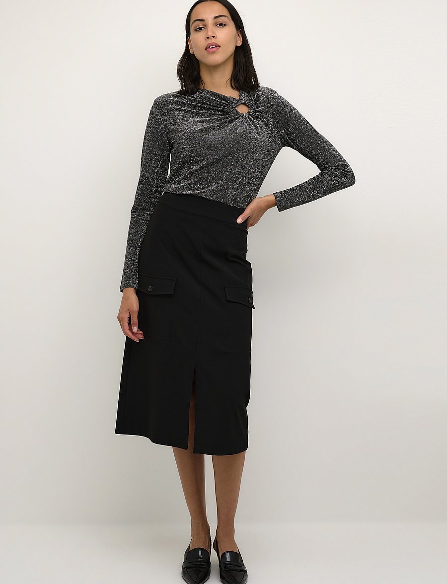 Karen By Simonsen - KristelKB Skirt - midi nederdele - meteorite - 3