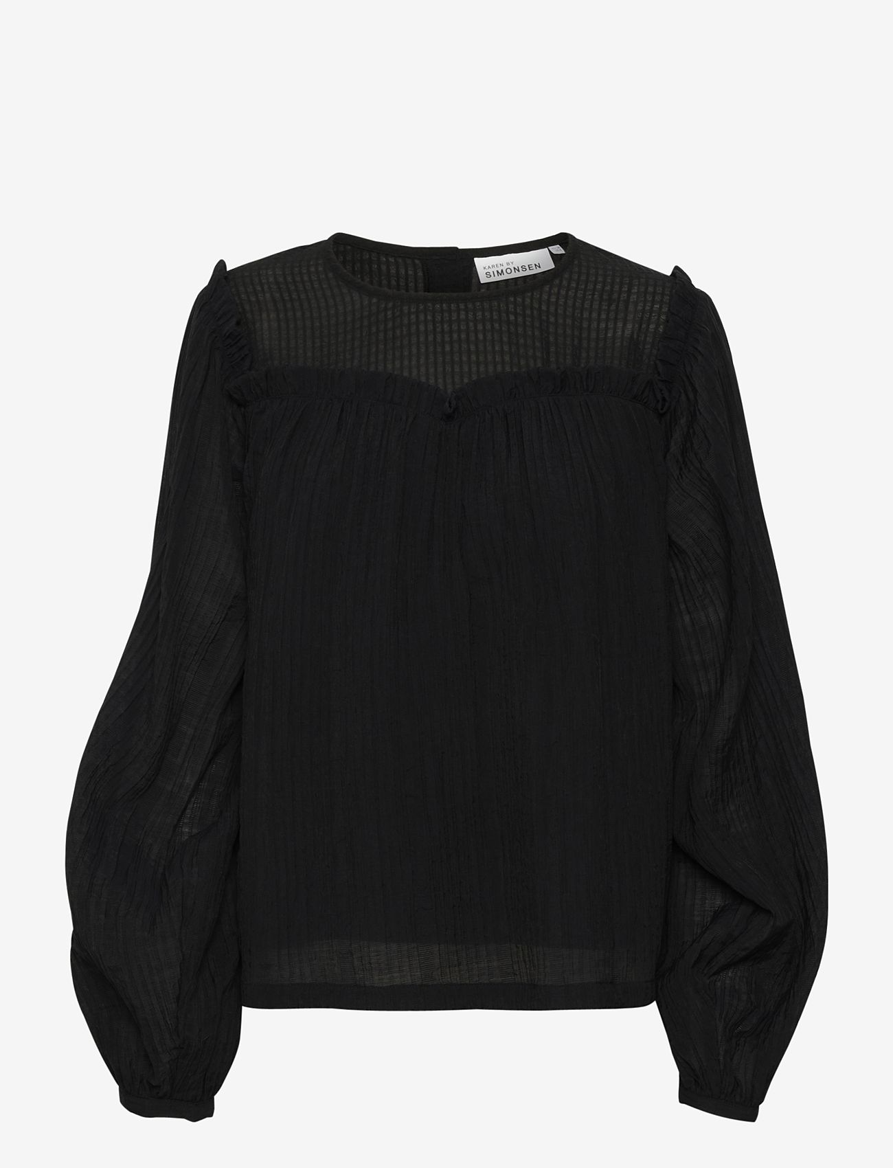 Karen By Simonsen - KatharinaKB Blouse - langærmede bluser - meteorite - 1