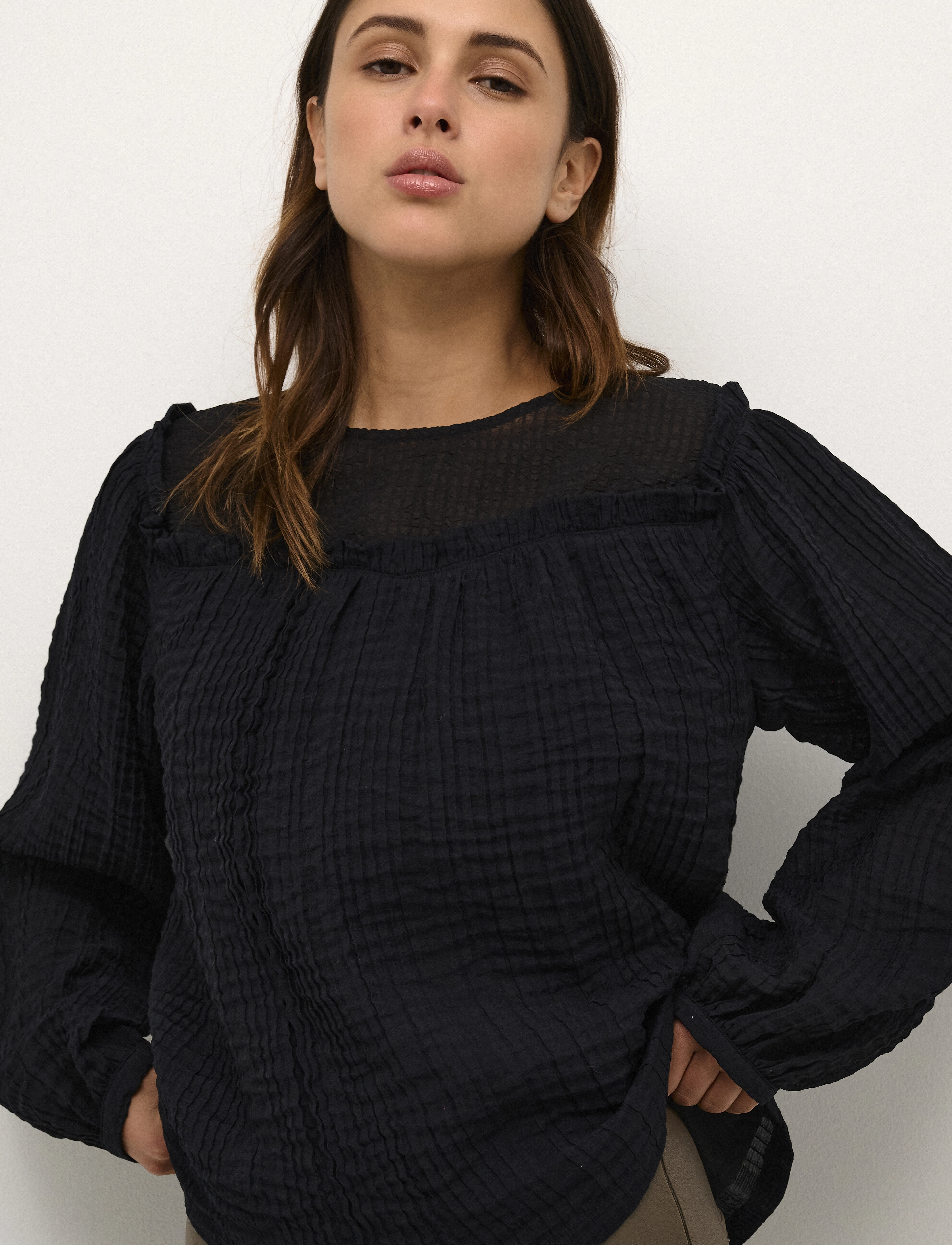 Karen By Simonsen - KatharinaKB Blouse - pikkade varrukatega pluusid - meteorite - 5