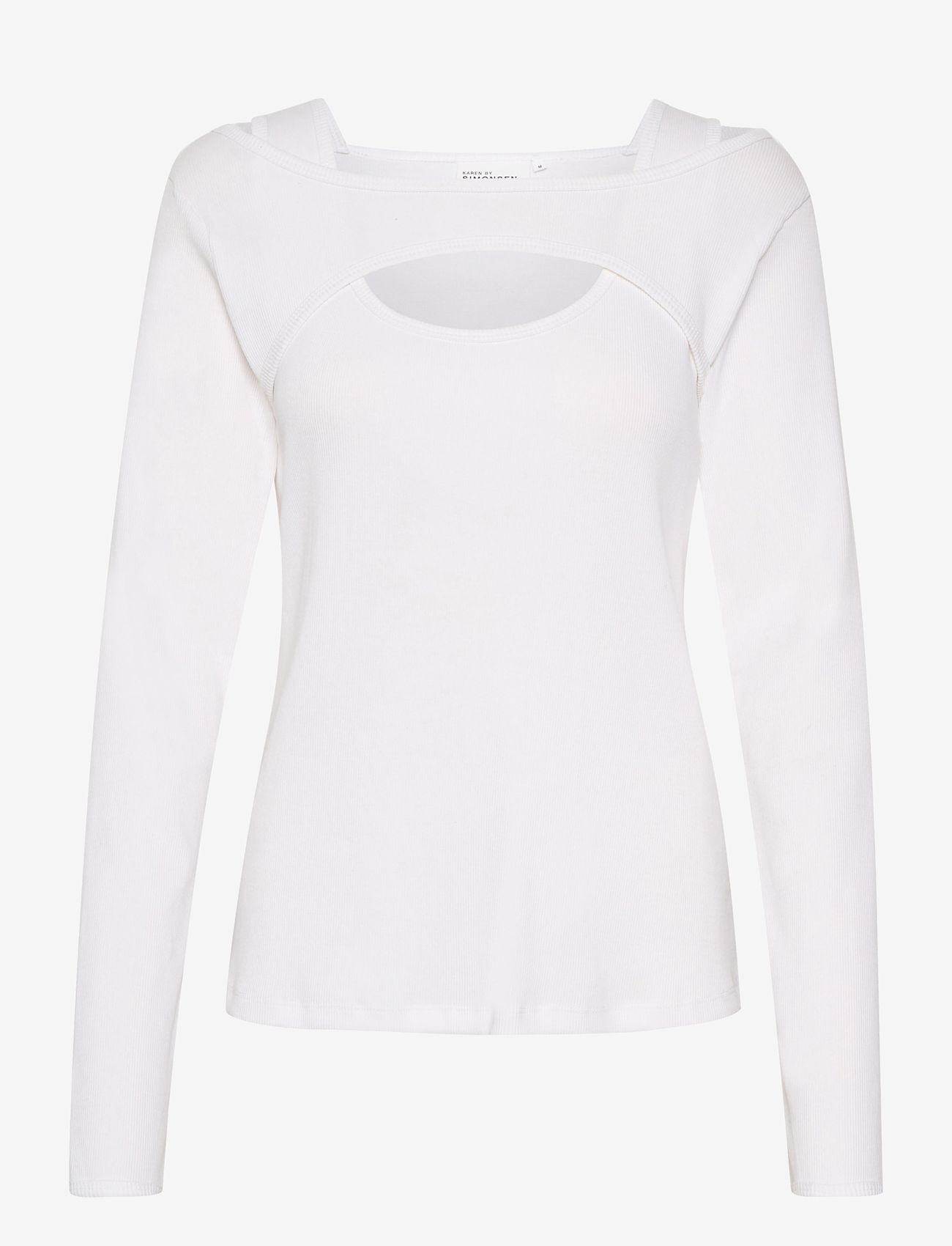 Karen By Simonsen - JillKB Cut out Tee - pikkade varrukatega alussärgid - bright white - 0