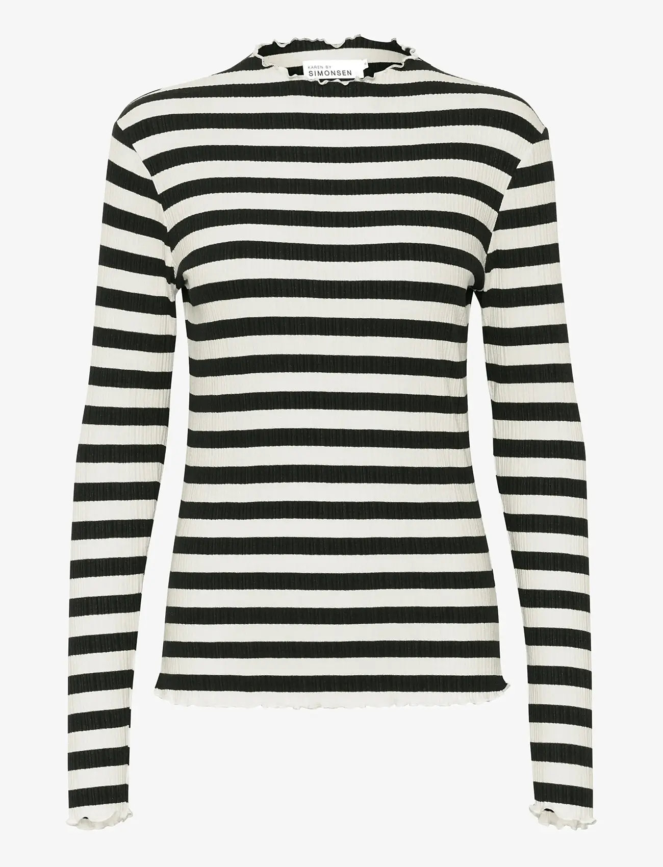 Karen By Simonsen - CandaceKB Big Stripe LS - langærmede toppe - egret/meteorite stripe - 1