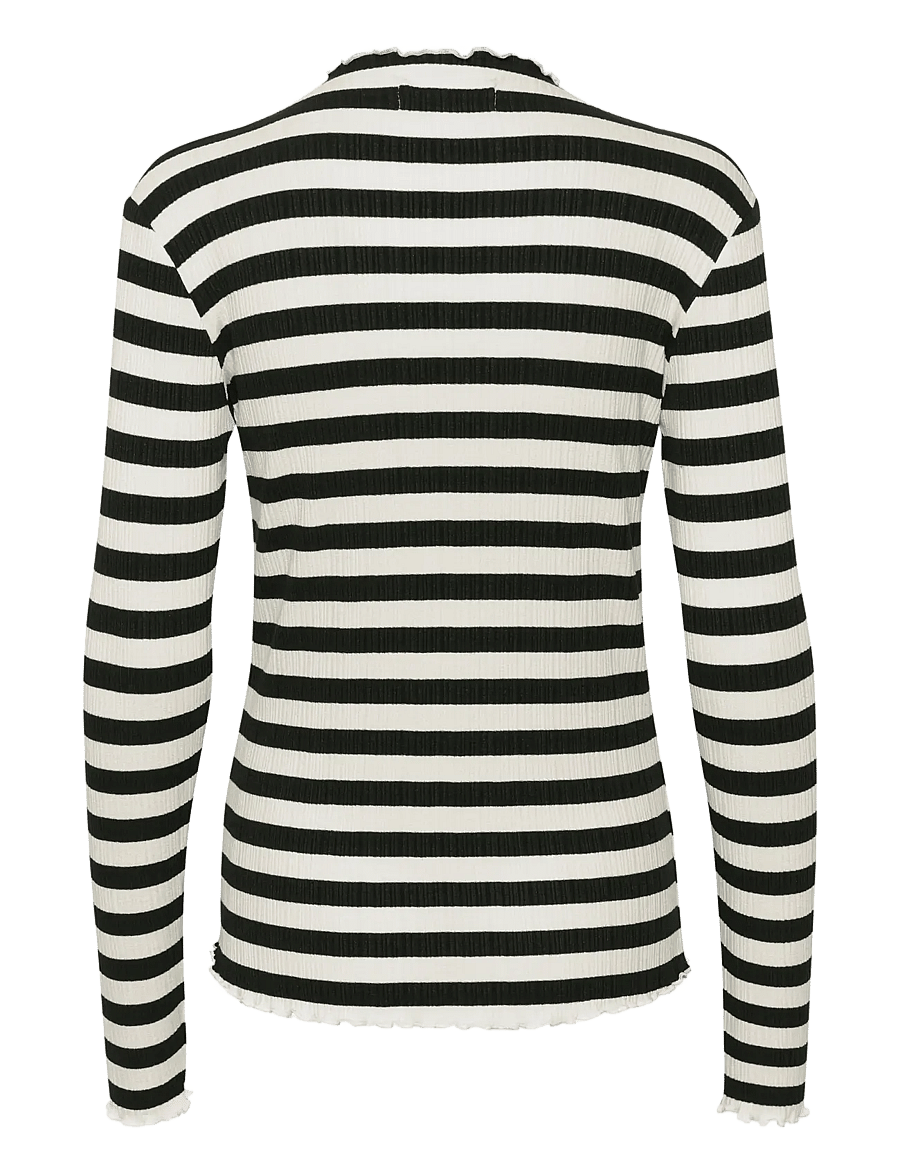 Karen By Simonsen - CandaceKB Big Stripe LS - pitkähihaiset paidat - egret/meteorite stripe - 2