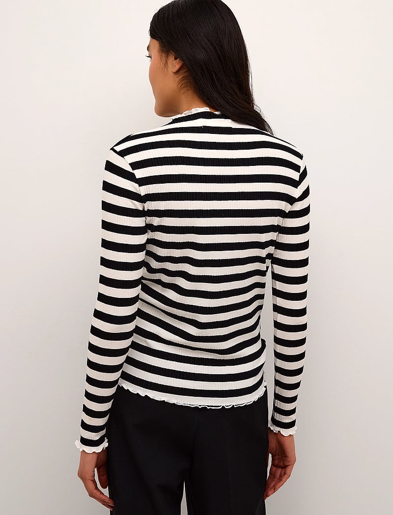 Karen By Simonsen - CandaceKB Big Stripe LS - pitkähihaiset t-paidat - egret/meteorite stripe - 4