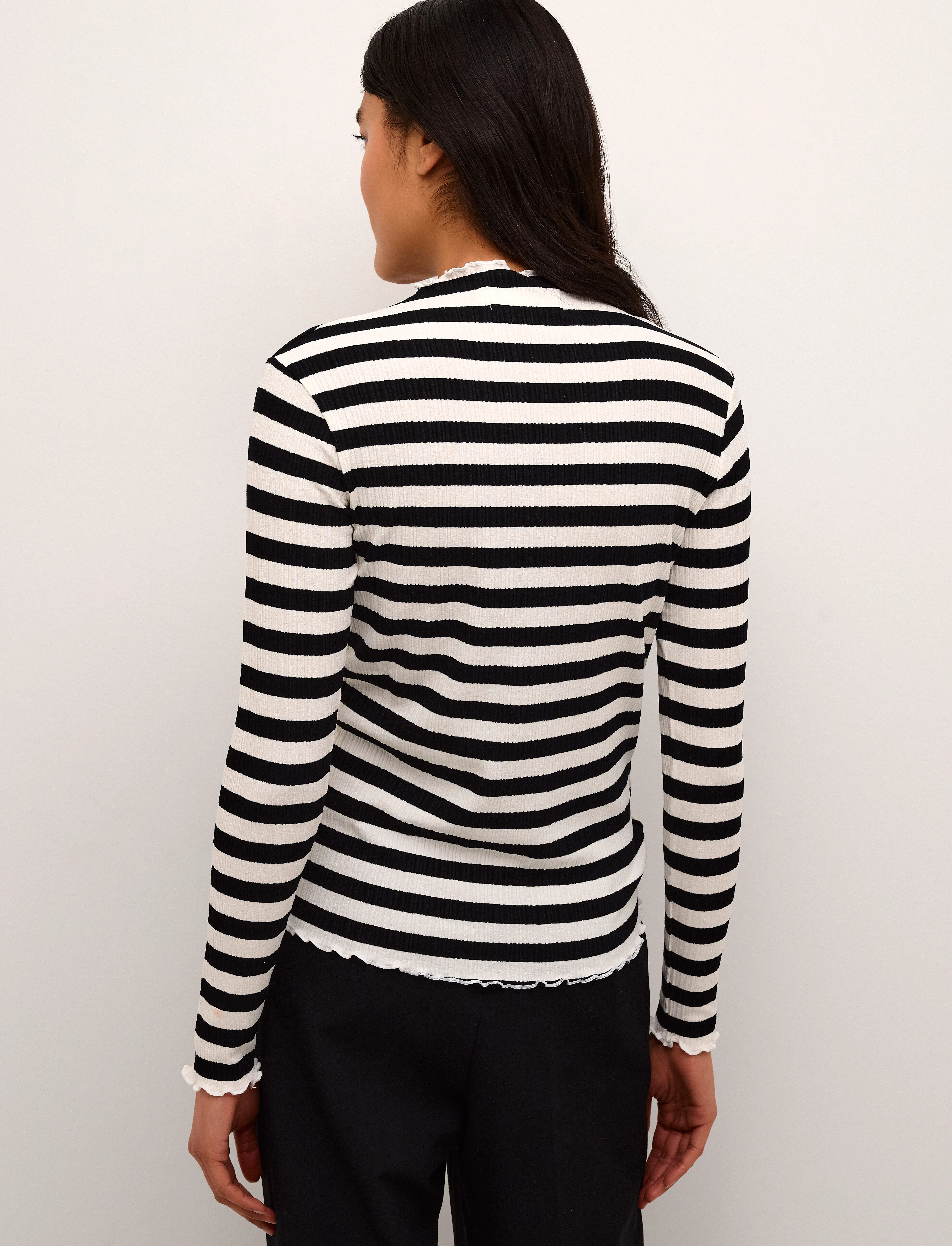 Karen By Simonsen - CandaceKB Big Stripe LS - long-sleeved tops - egret/meteorite stripe - 4