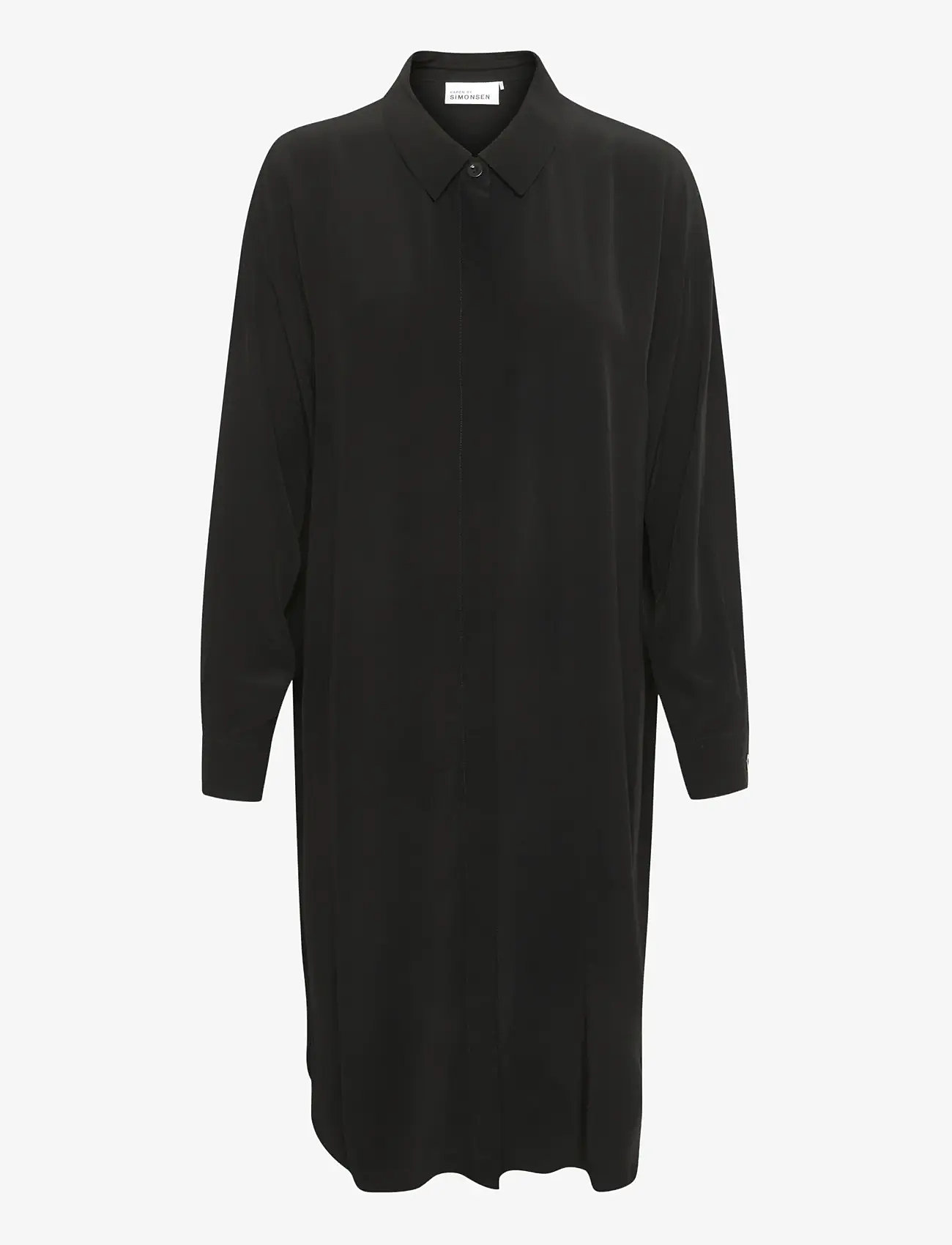 Karen By Simonsen - AjanaKB Solid Long Shirt - skjortekjoler - meteorite - 1