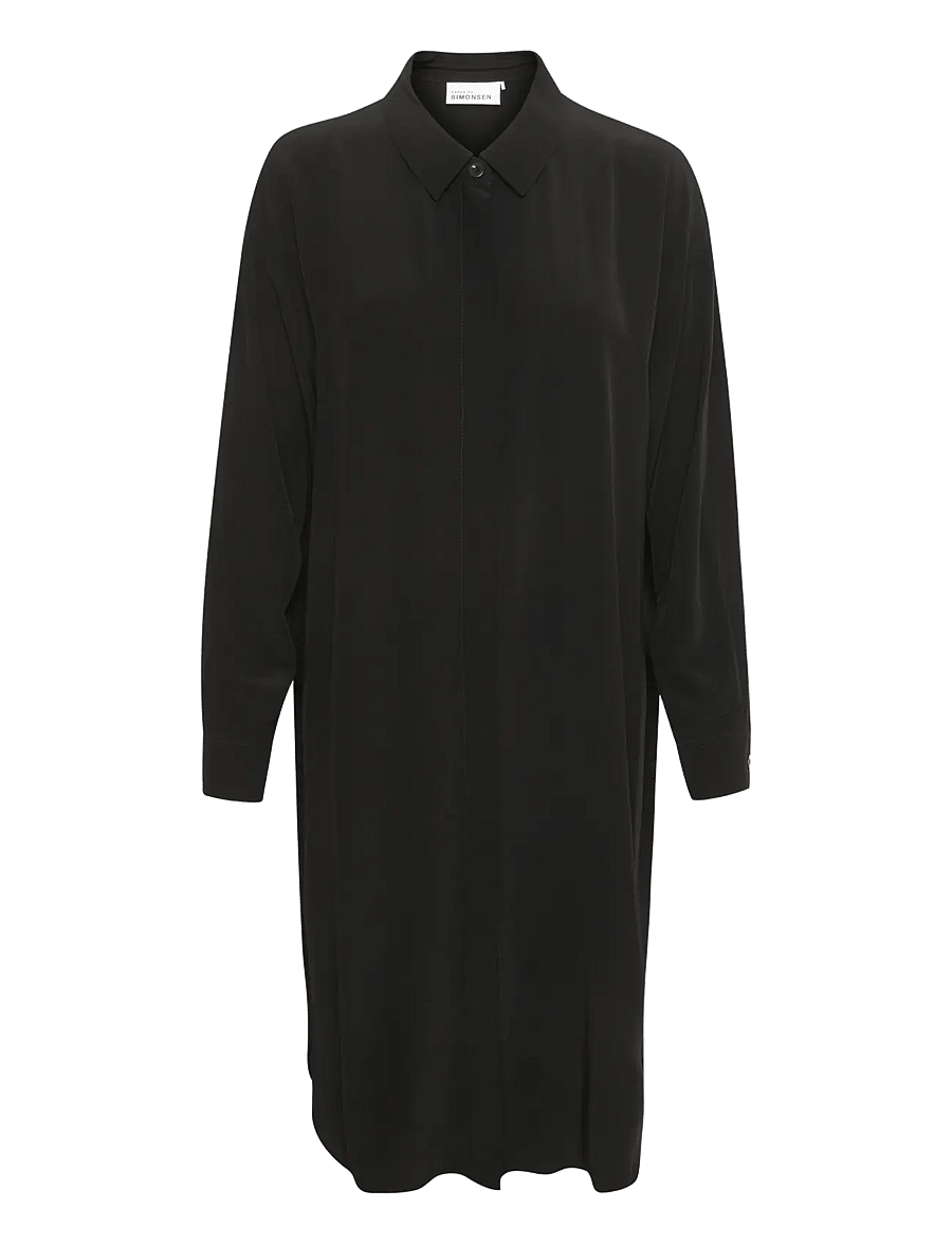 Karen By Simonsen - AjanaKB Solid Long Shirt - särkkleidid - meteorite - 1