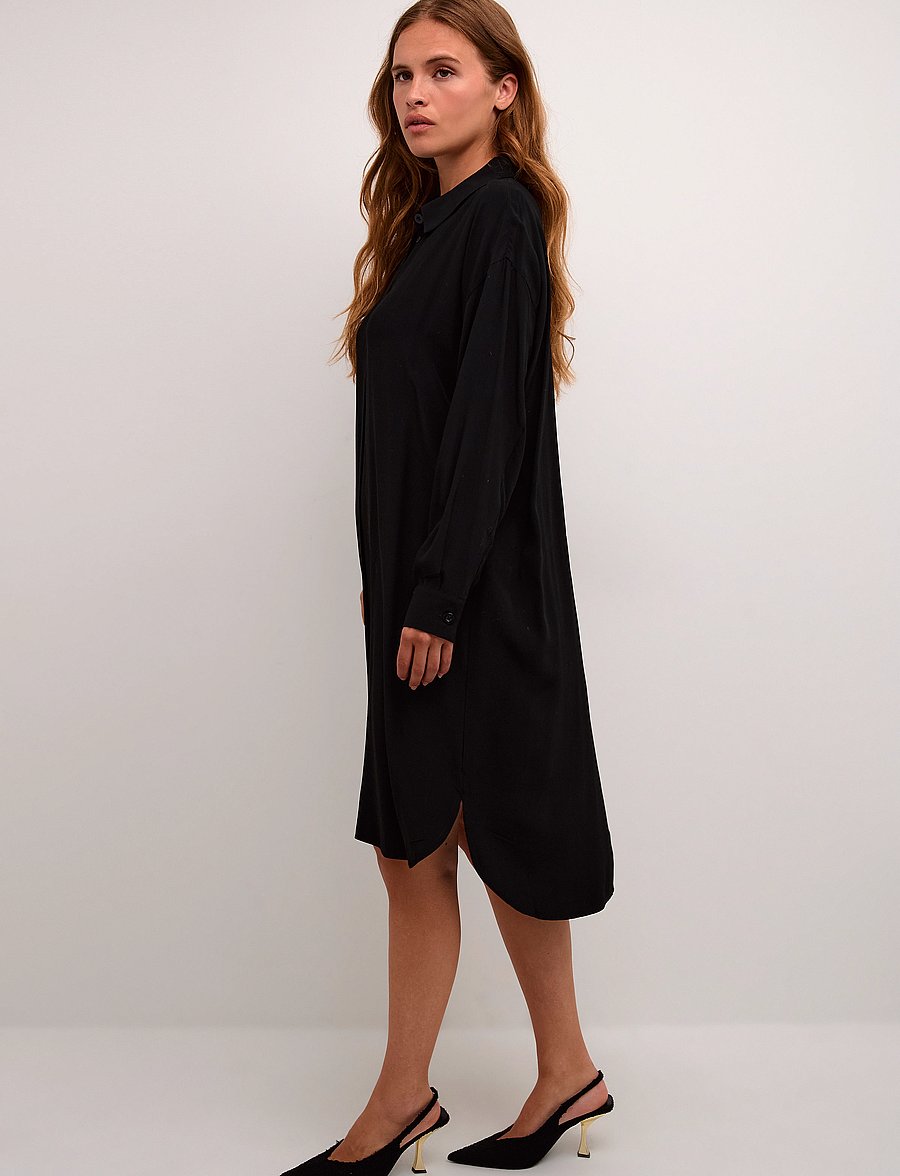 Karen By Simonsen - AjanaKB Solid Long Shirt - särkkleidid - meteorite - 0