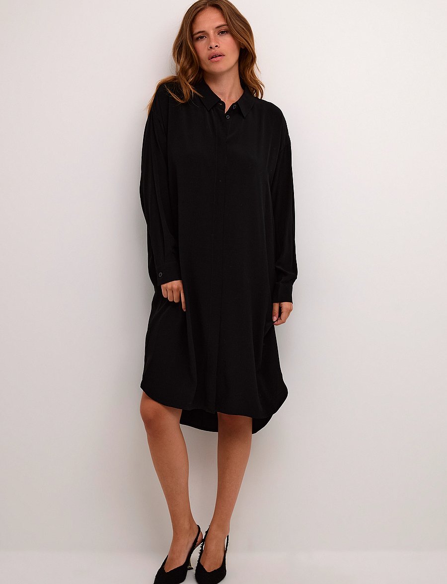 Karen By Simonsen - AjanaKB Solid Long Shirt - särkkleidid - meteorite - 5