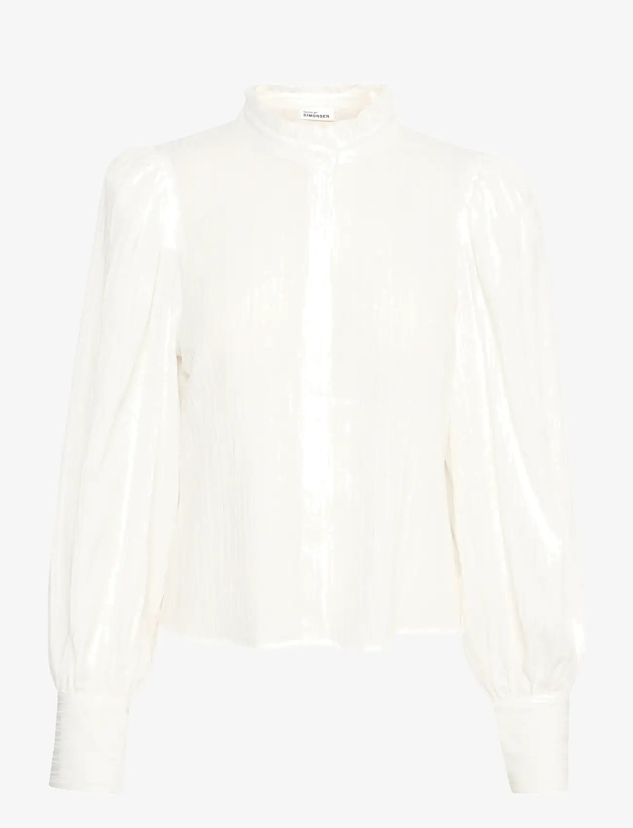 Karen By Simonsen - FrostyKB Frill Shirt - langärmlige hemden - bright white - 1
