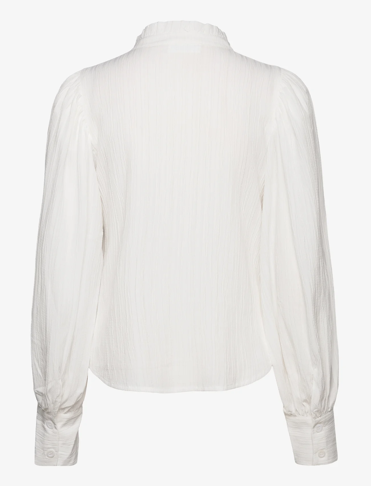 Karen By Simonsen - FrostyKB Frill Shirt - langermede skjorter - bright white - 1