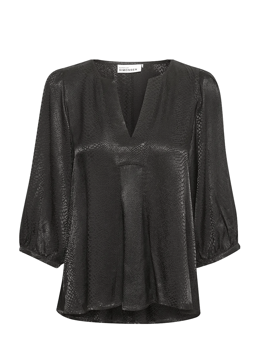 Karen By Simonsen - DarlingKB Top - blusen mit dreiviertelärmel - meteorite - 1