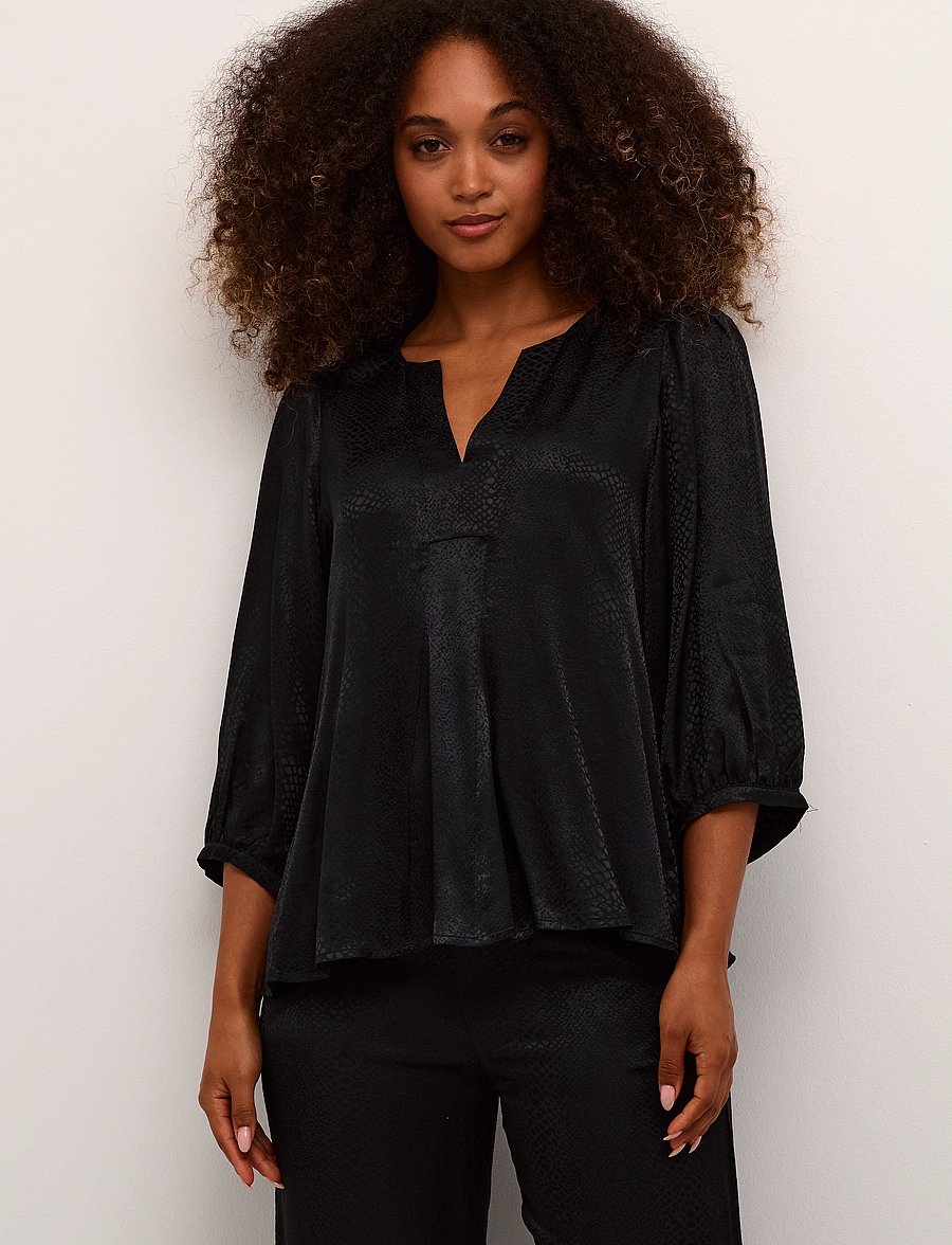 Karen By Simonsen - DarlingKB Top - blusen mit dreiviertelärmel - meteorite - 0