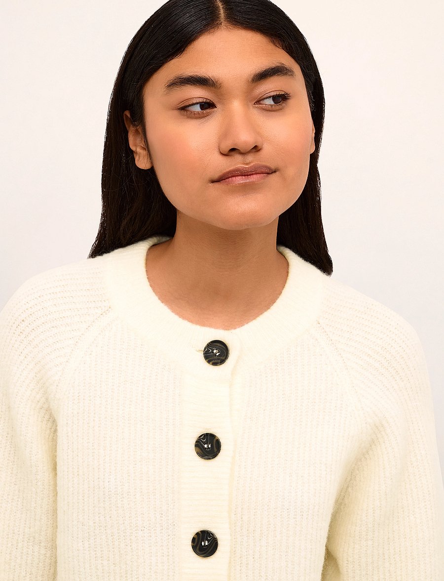Karen By Simonsen - DebbieKB Short Cardigan - strickjacken - egret - 5