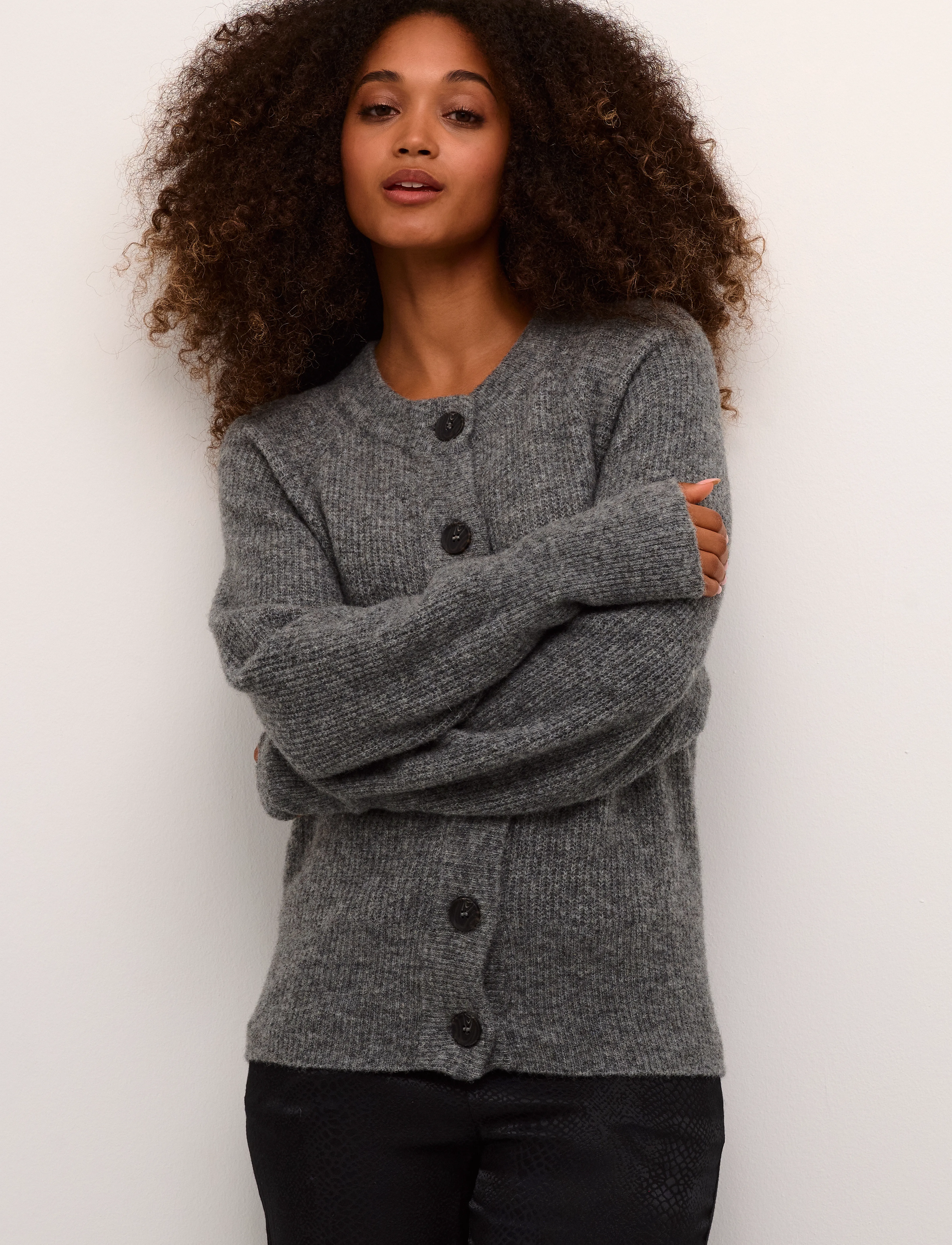 Karen By Simonsen Debbiekb Short Cardigan, XL, Knitwear, Grau - Cardigans, Frauen