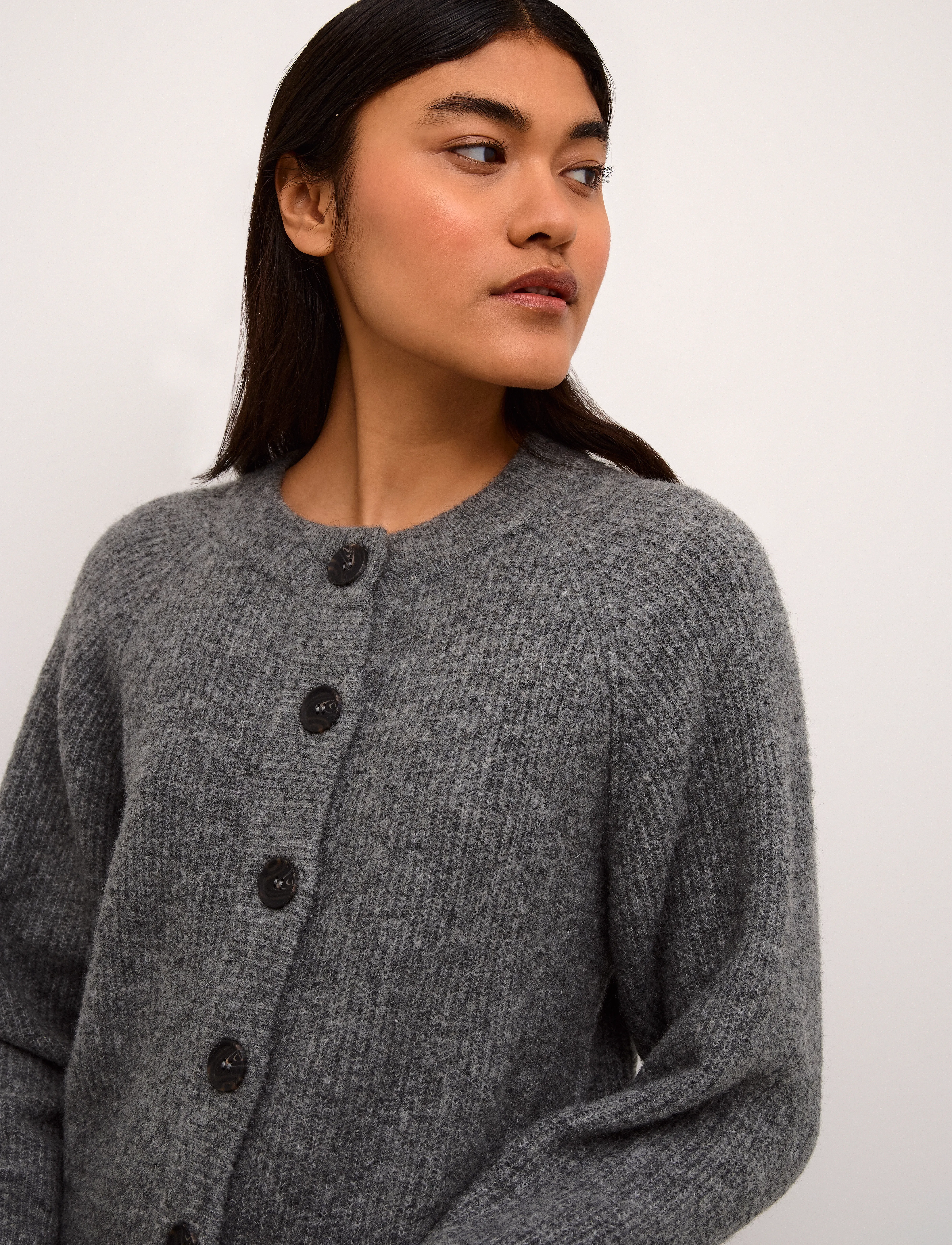 Karen By Simonsen - DebbieKB Short Cardigan - cardigans - opal gray melange - 5