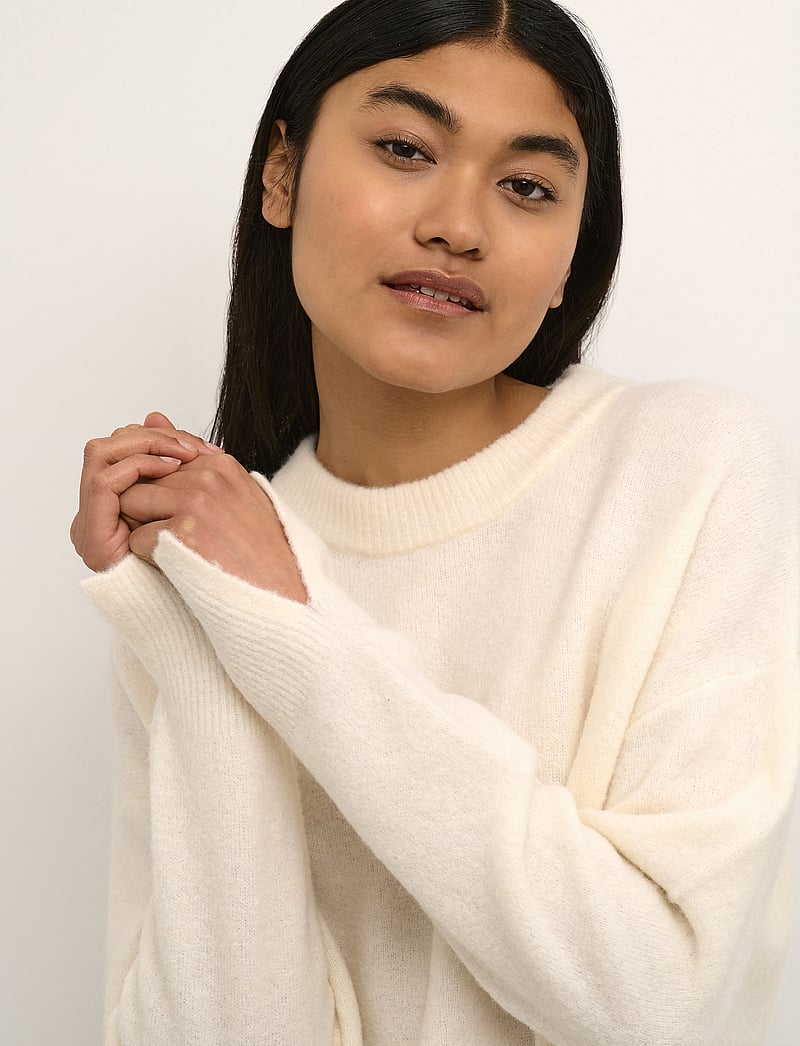 Karen By Simonsen - DebbieKB Oneck - stickade tröjor - egret - 5