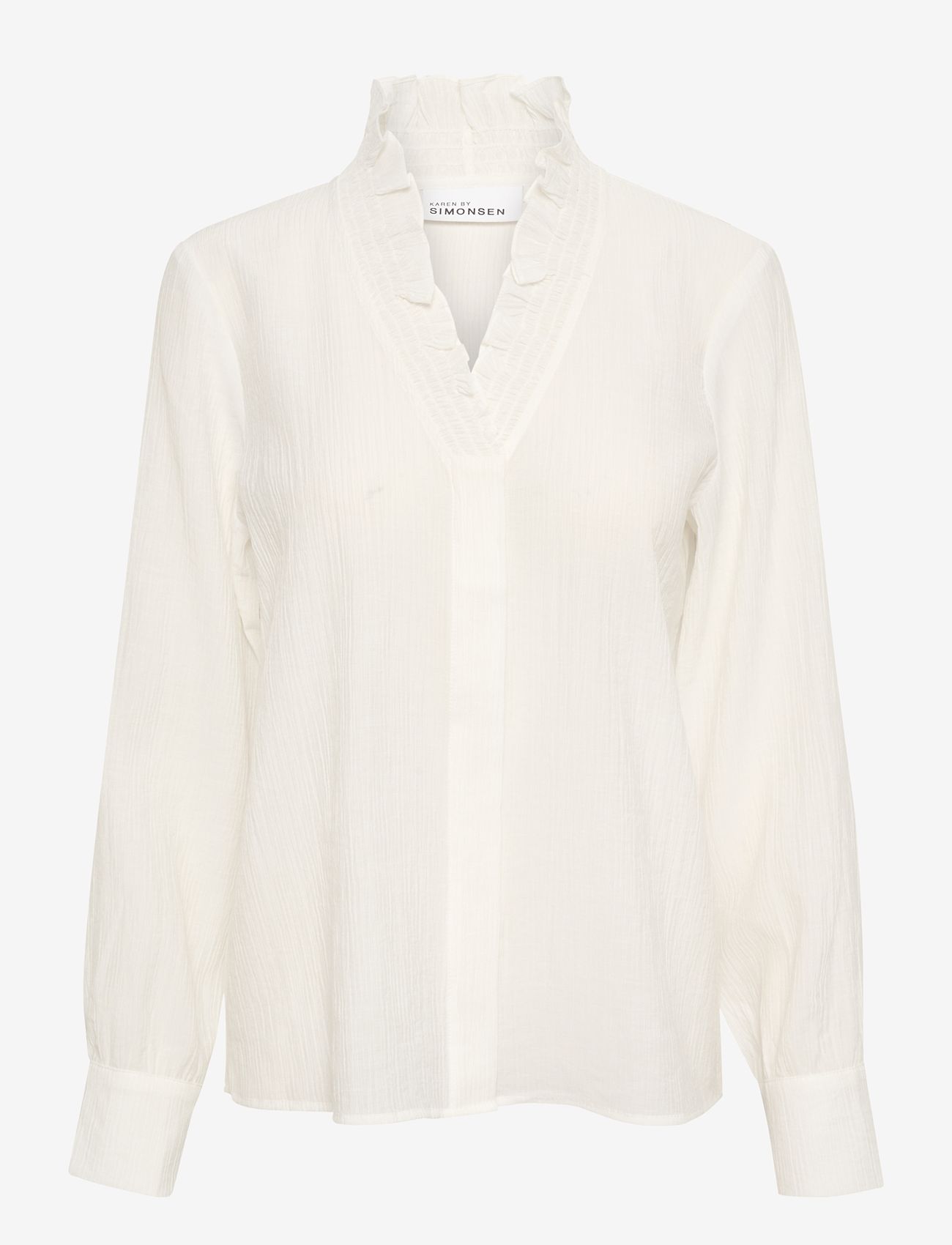 Karen By Simonsen - NathasjaKB Shirt - langärmlige blusen - bright white - 0