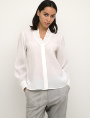 Karen By Simonsen - NathasjaKB Shirt - long-sleeved blouses - bright white - 2