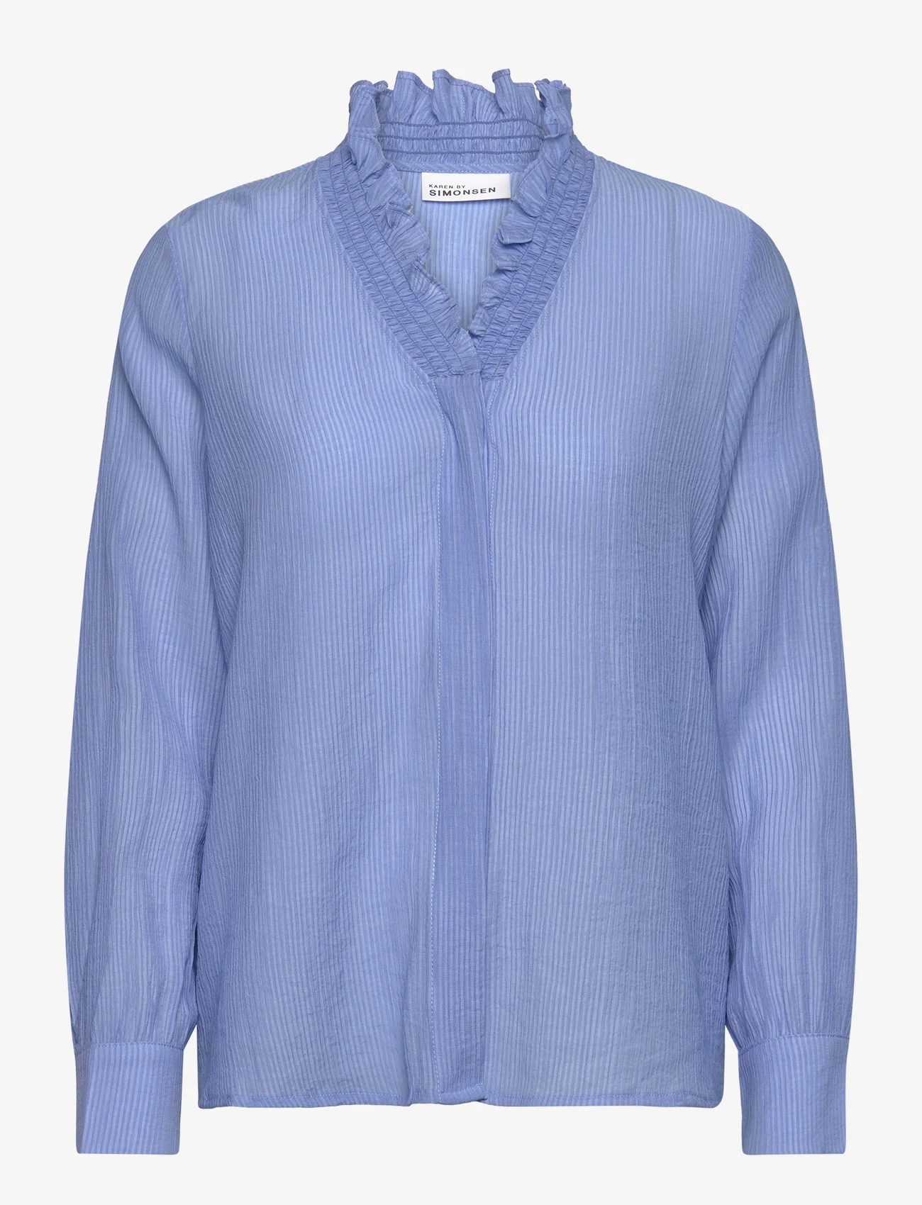 Karen By Simonsen - NathasjaKB Shirt - langermede bluser - della robbia blue - 0