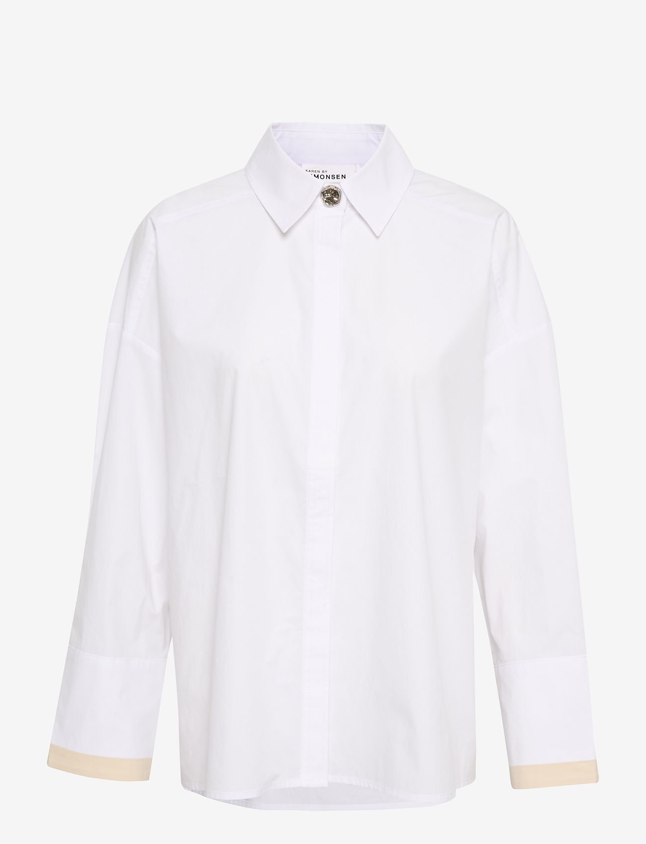 Karen By Simonsen - NillaKB Shirt - long-sleeved shirts - bright white - 0