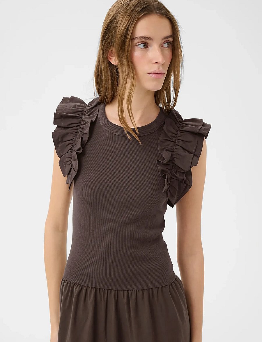 Karen By Simonsen - OdaKB Dress - maxiklänningar - chocolate martini - 0