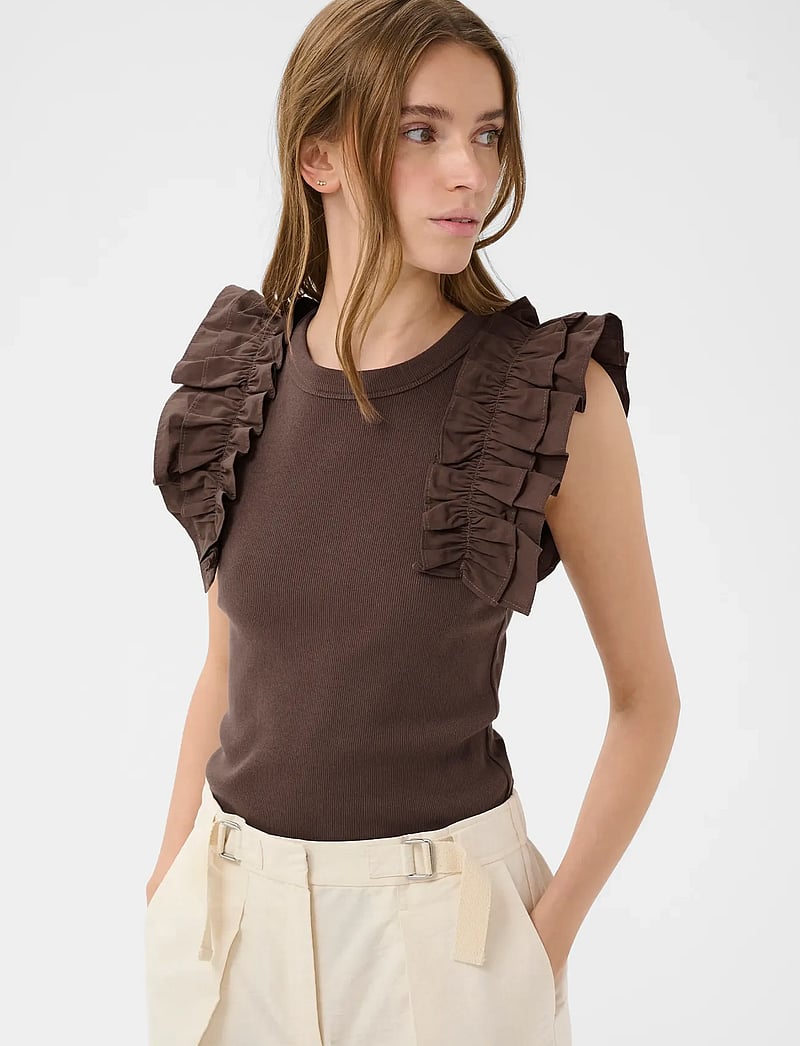 Karen By Simonsen - OdaKB Tank - t-shirts - chocolate martini - 0