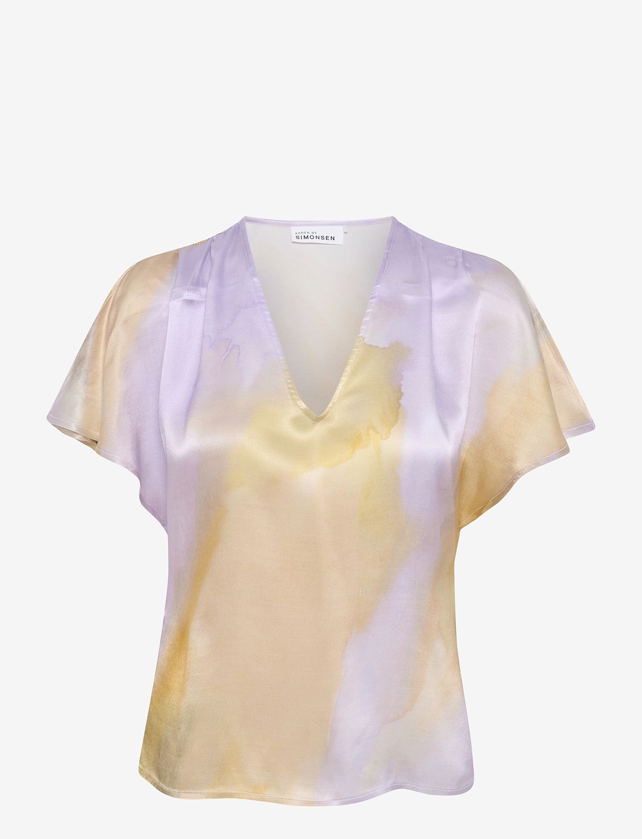Karen By Simonsen - OlgaKB Top - kortærmede bluser - olga print lilac - 1