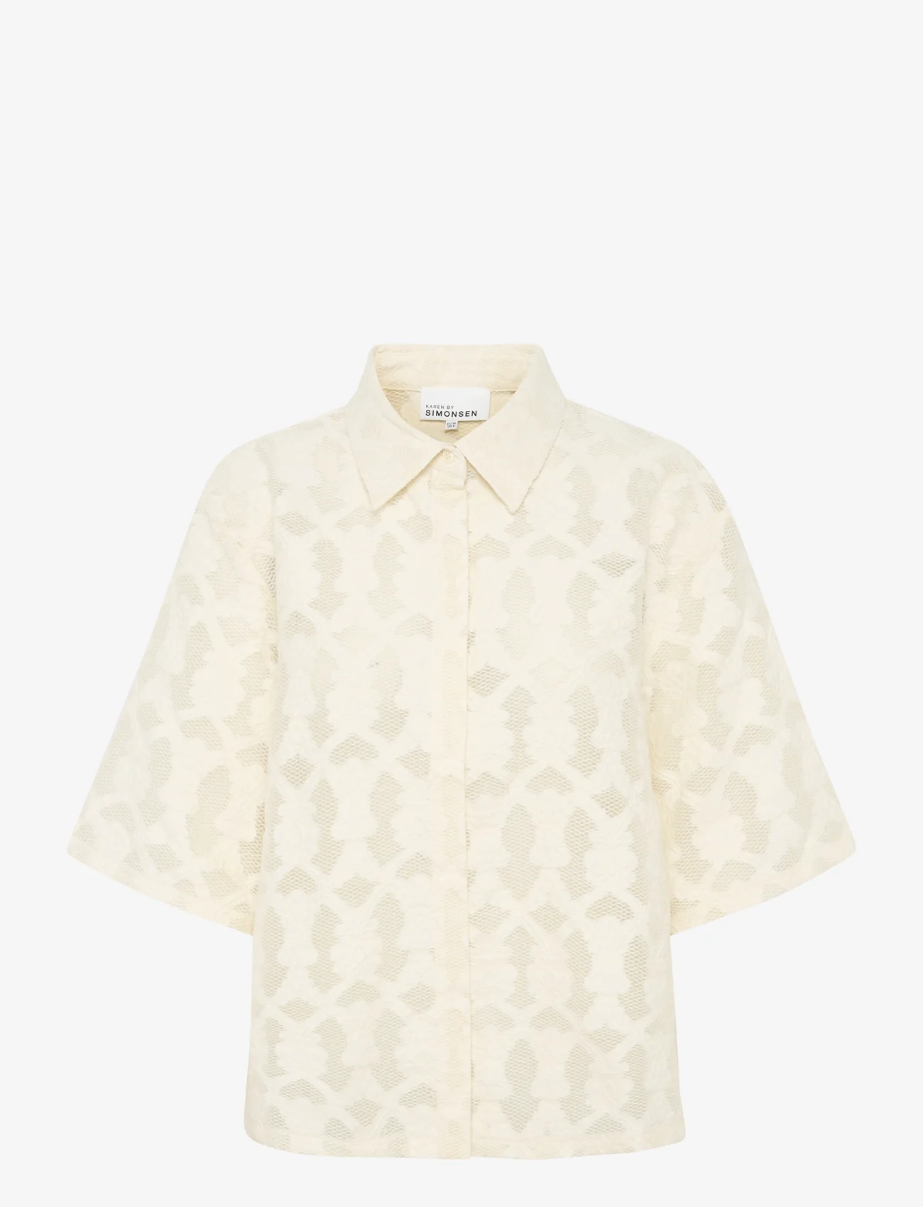 Karen By Simonsen - OrkideKB Shirt - kortærmede skjorter - egret - 0