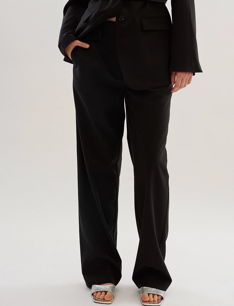Karen By Simonsen - KBMilano Solid Pants - dressbukser - meteorite - 0
