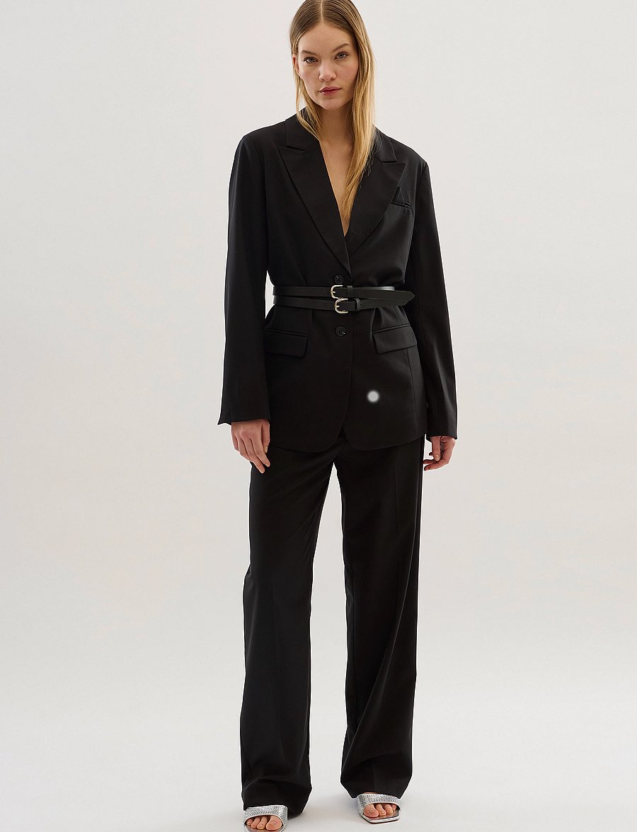 Karen By Simonsen - KBMilano Solid Pants - dressbukser - meteorite - 3