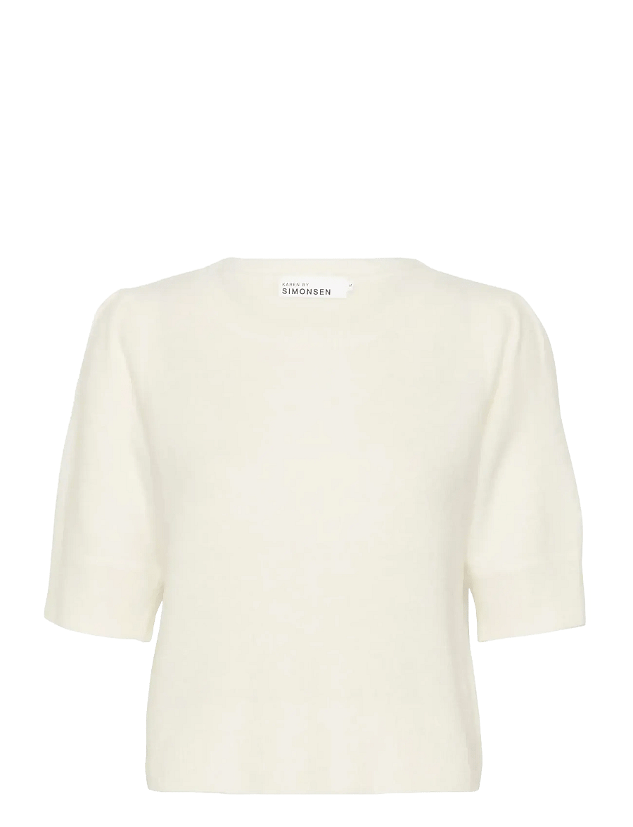 Karen By Simonsen - KBNoabelle Plain Pullover - striktrøjer - egret - 1