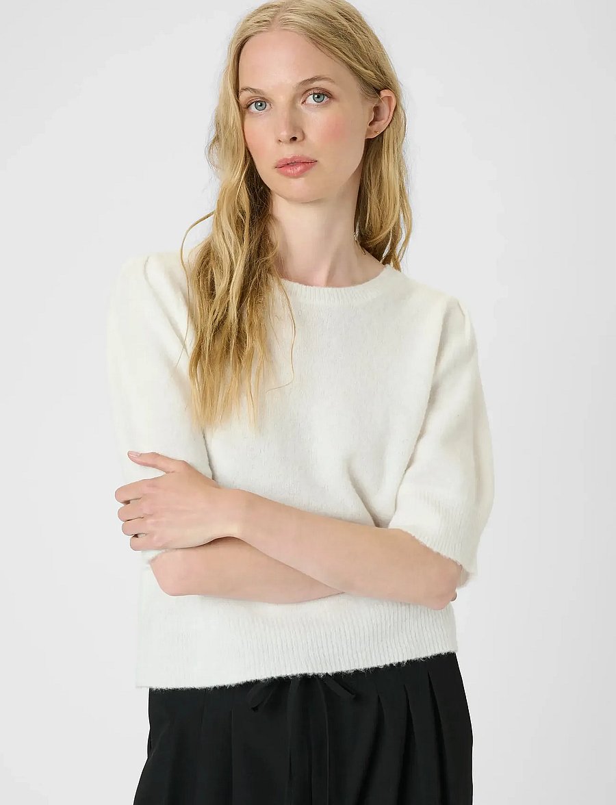 Karen By Simonsen - KBNoabelle Plain Pullover - striktrøjer - egret - 0