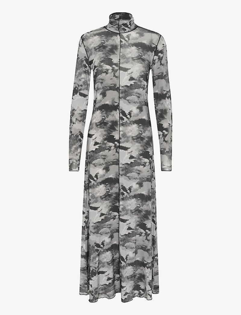 Karen By Simonsen - KBRosalina Dress - t-shirtkjoler - roselina print grey - 1