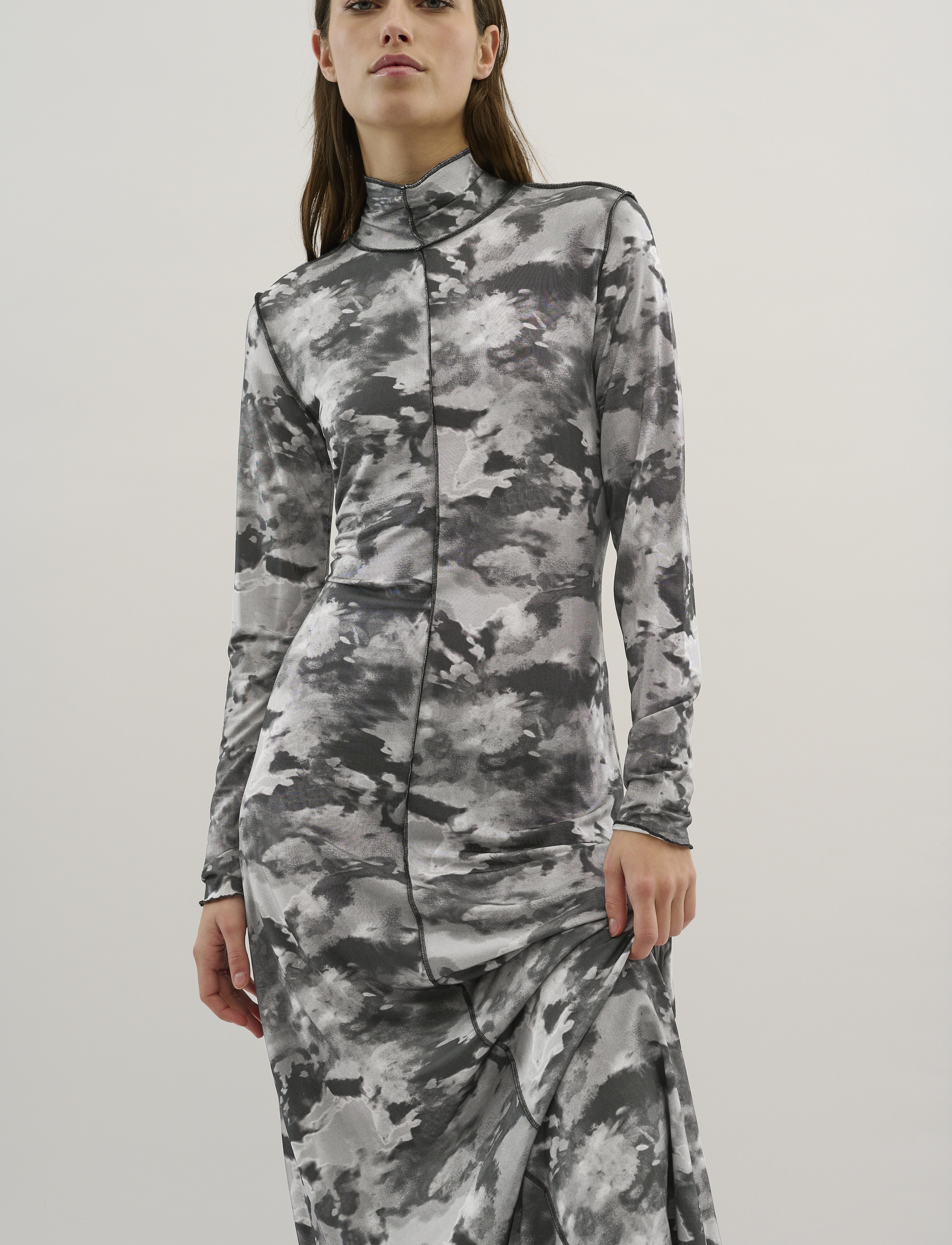 Karen By Simonsen - KBRosalina Dress - t-shirt-kleider - roselina print grey - 3