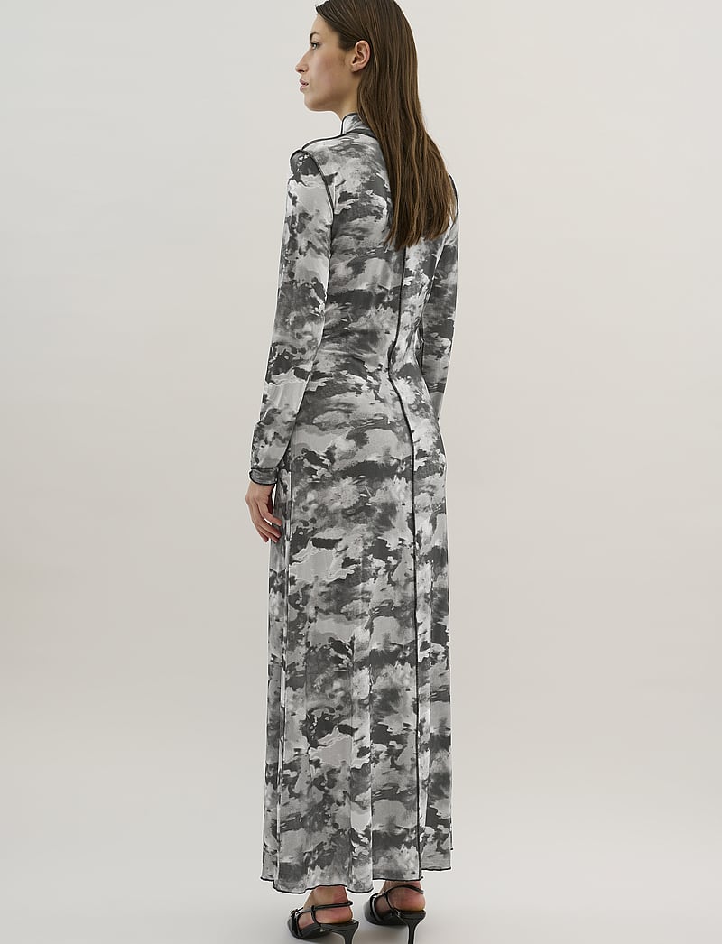 Karen By Simonsen - KBRosalina Dress - t-shirtkjoler - roselina print grey - 4