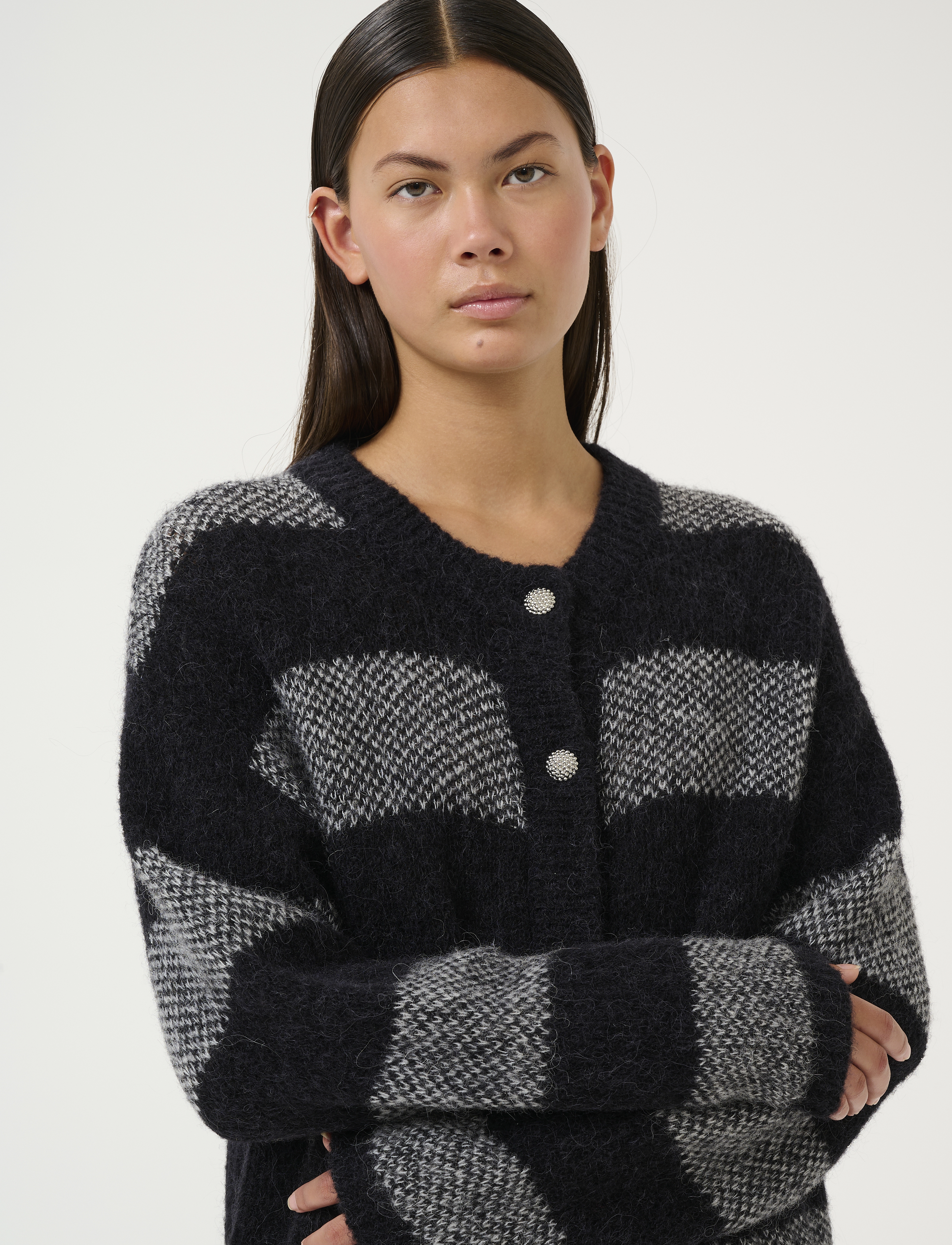 Karen By Simonsen - KBRullja Cardigan - höstkläder - meteorite - 0