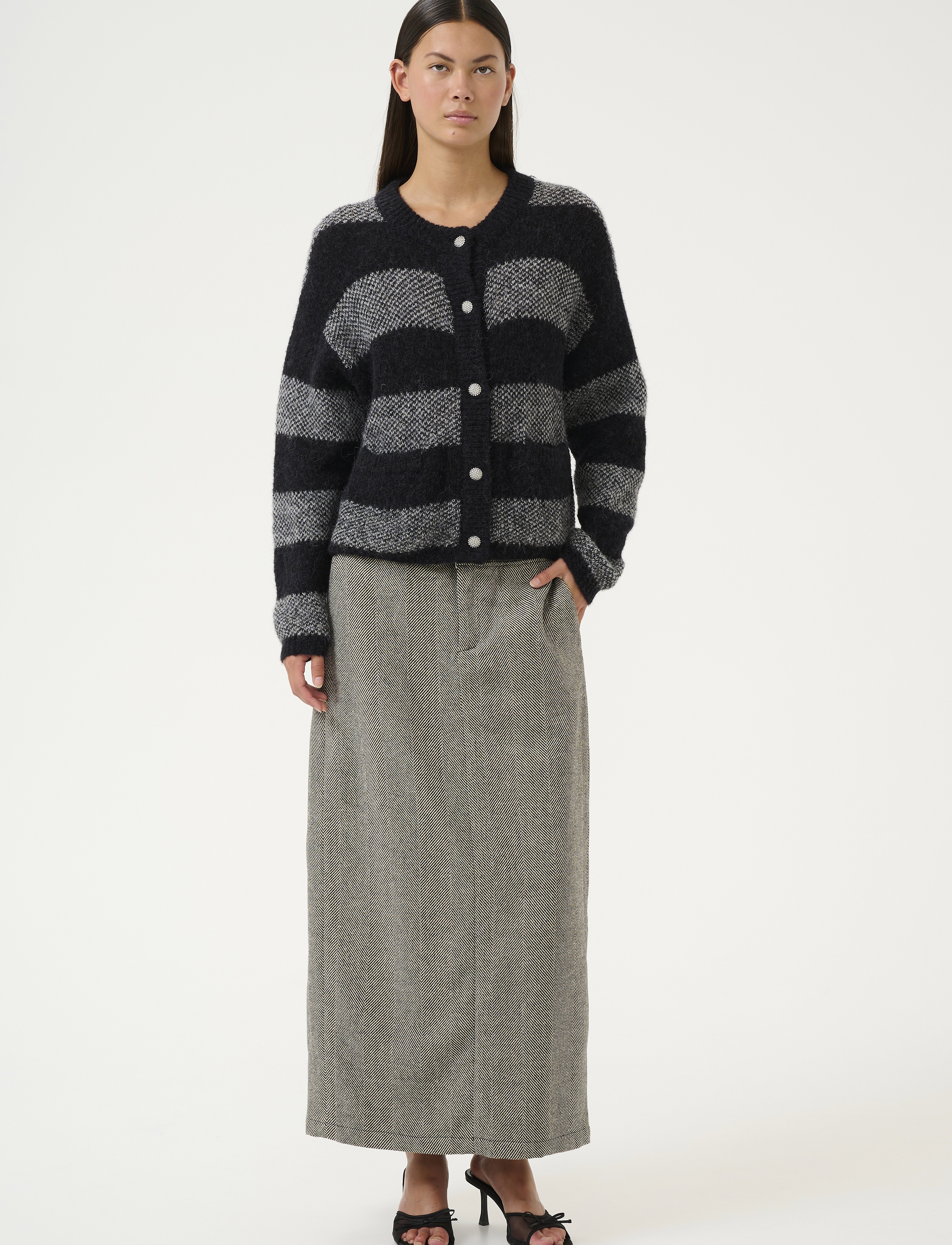 Karen By Simonsen - KBRullja Cardigan - höstkläder - meteorite - 3