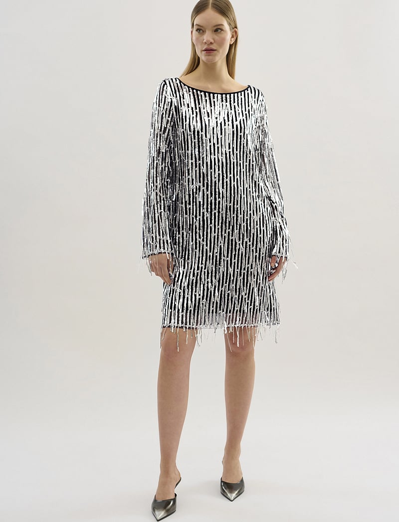 Karen By Simonsen - KBSandie Dress - litterkleidid - silver - 3