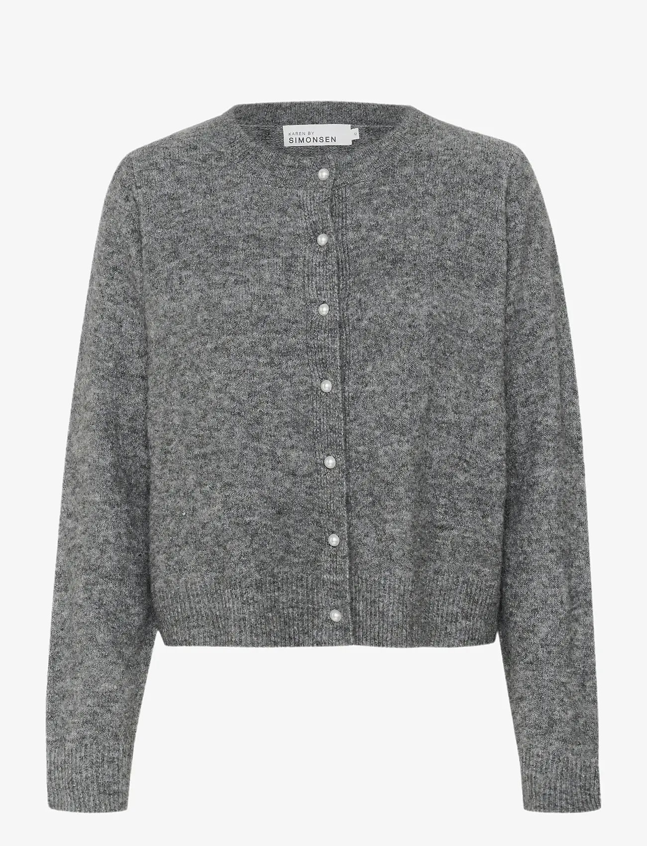 Karen By Simonsen - KBNoabelle Plain Cardigan - cardigans - opal gray melange - 1