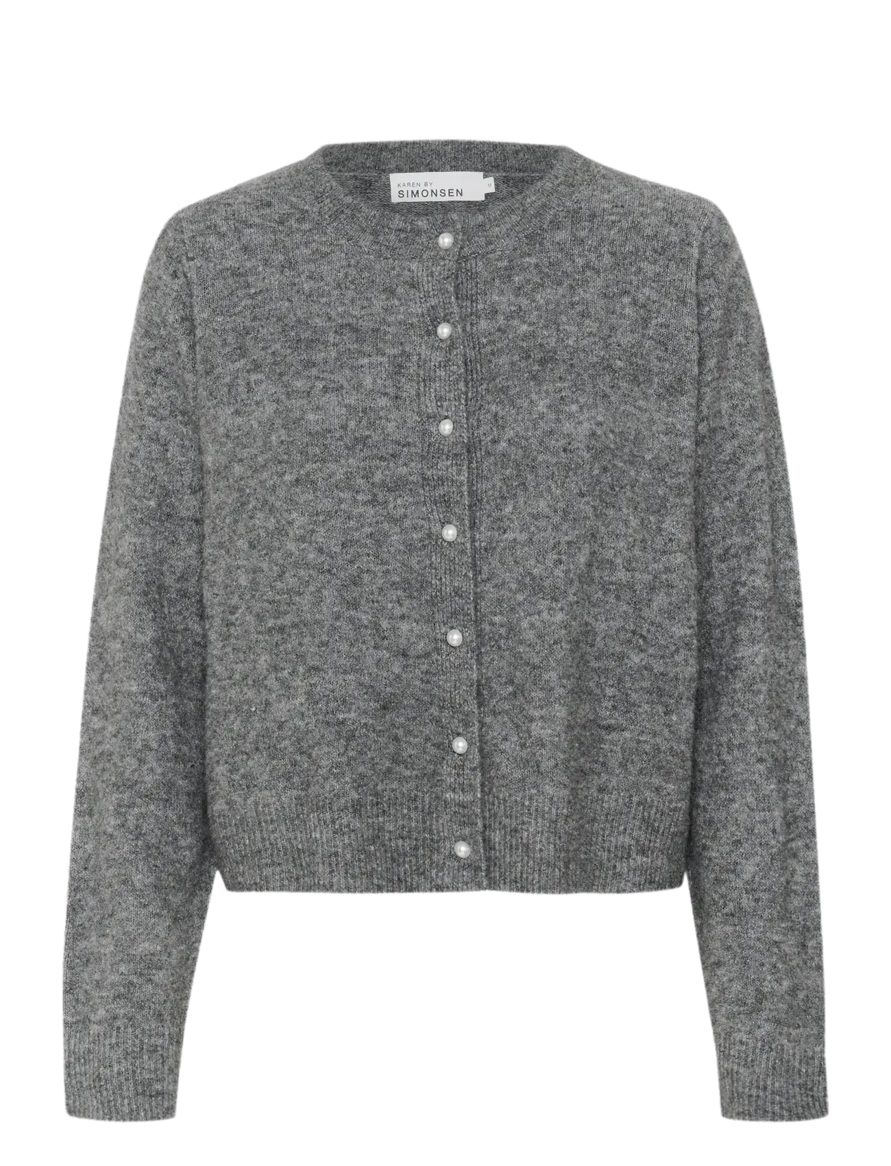 Karen By Simonsen KBNoabelle Plain Cardigan - Cardigans - OPAL GRAY MELANGE / grey