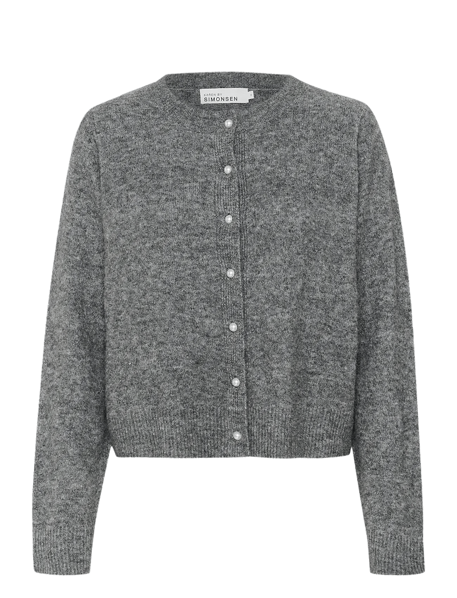 Karen By Simonsen - KBNoabelle Plain Cardigan - kardiganid - opal gray melange - 1
