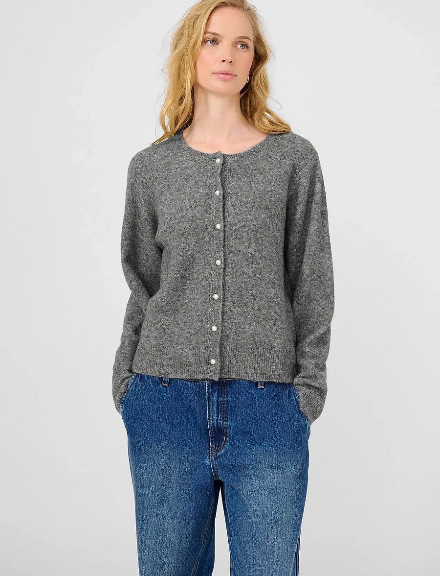 Karen By Simonsen - KBNoabelle Plain Cardigan - kardiganid - opal gray melange - 0
