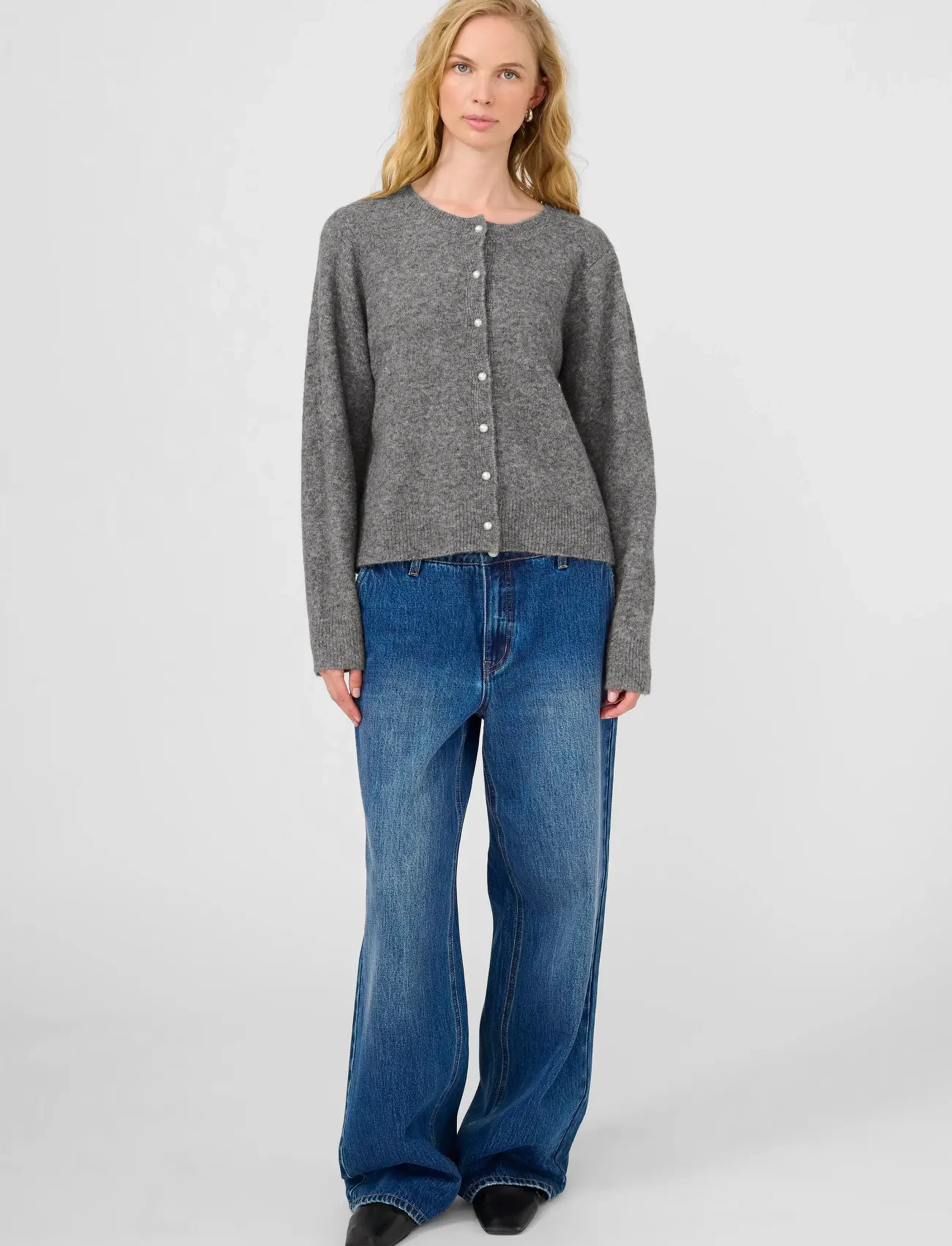 Karen By Simonsen - KBNoabelle Plain Cardigan - cardigans - opal gray melange - 3