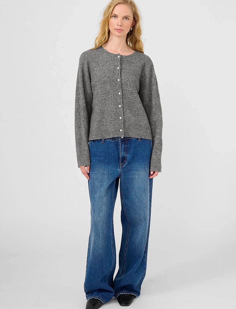 Karen By Simonsen - KBNoabelle Plain Cardigan - kardiganid - opal gray melange - 3